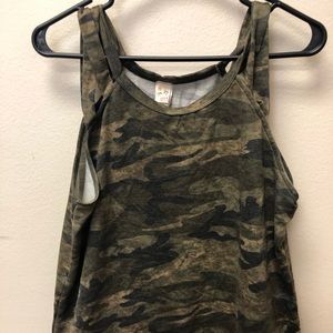 Brand new camo three strap (cross strap) tank